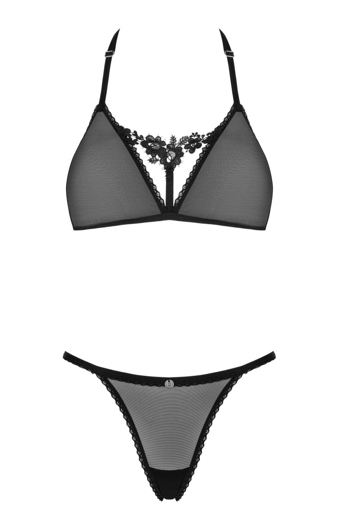 Комплект белья прозрачный Obsessive Celia Noir set