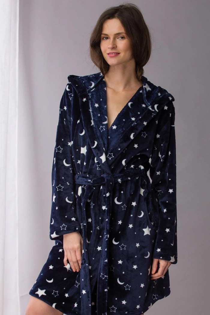 Халат жіночий теплий з капюшоном Key LGD 982 B22