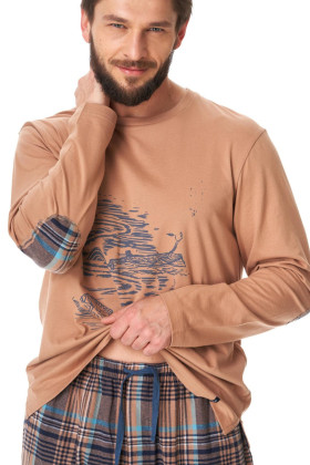 Комплект/пижама мужской с фланелевыми штанами Key MNS 421 B23