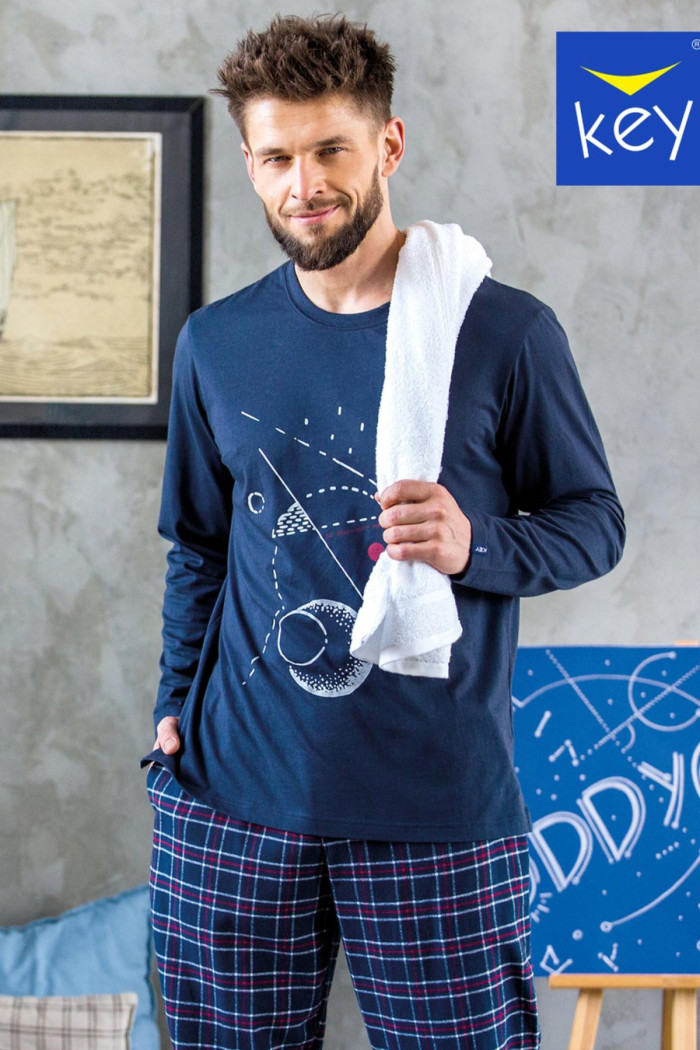 Піжама чоловіча з фланелевими штанами Key MNS 616 B23