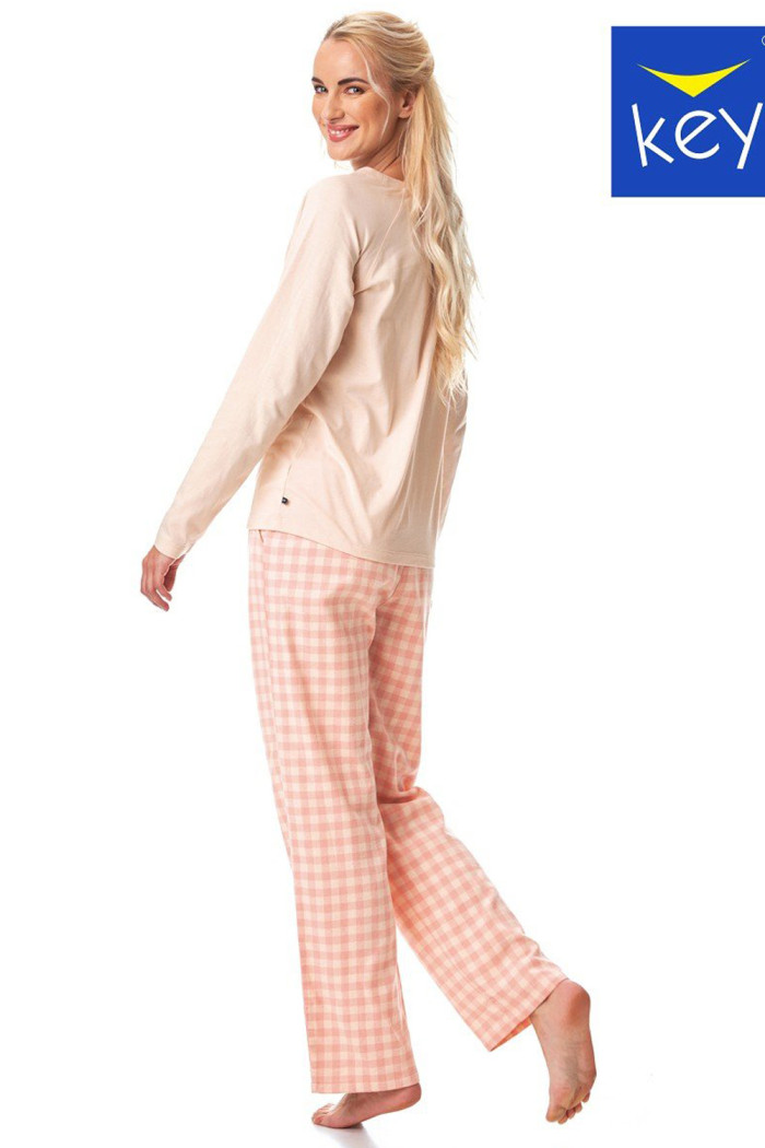 Пижама женская со фланелевыми штанами в клетку Key LNS 447 B23