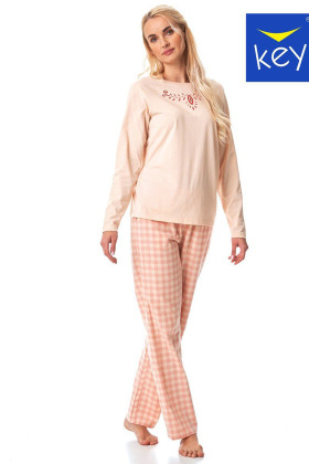 Піжама жіноча зі фланелевими штанами в клітку Key LNS 447 B23