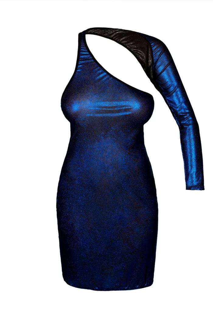 Платье блестящее полупрозрачное Anais Harlo Blue Dress