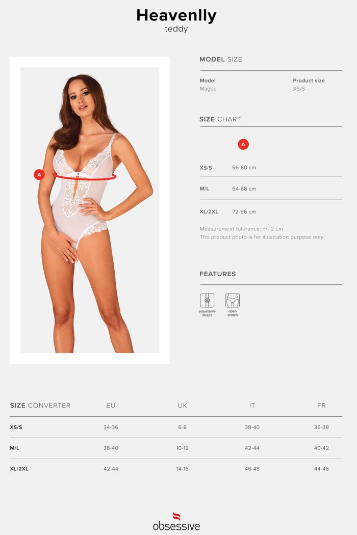 Боді напівпрозоре з вирізом Obsessive Heavenlly