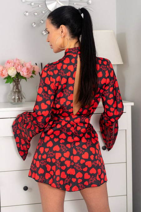 Халатик-пеньюар атласний короткий Anais Morgan short robe