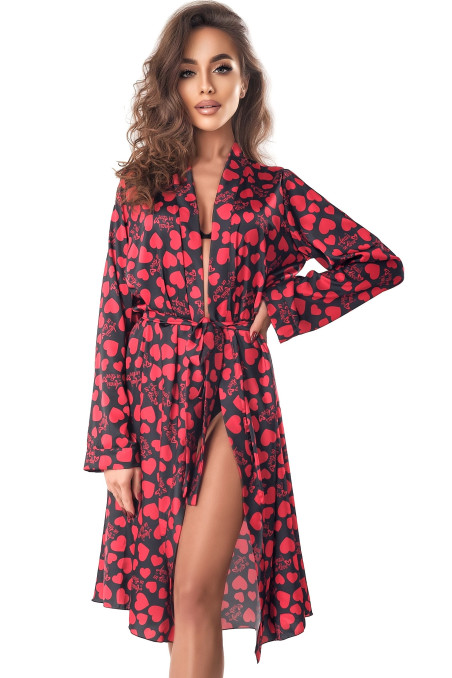 Халатик атласный длинный в сердечки Anais Morgan one robe