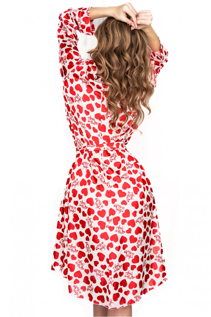 Халатик атласний подовжений в сердечки Anais Inezza one robe