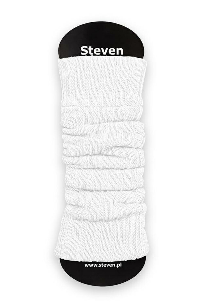 Гетри теплі в рубчик білі Steven 068 Akryl