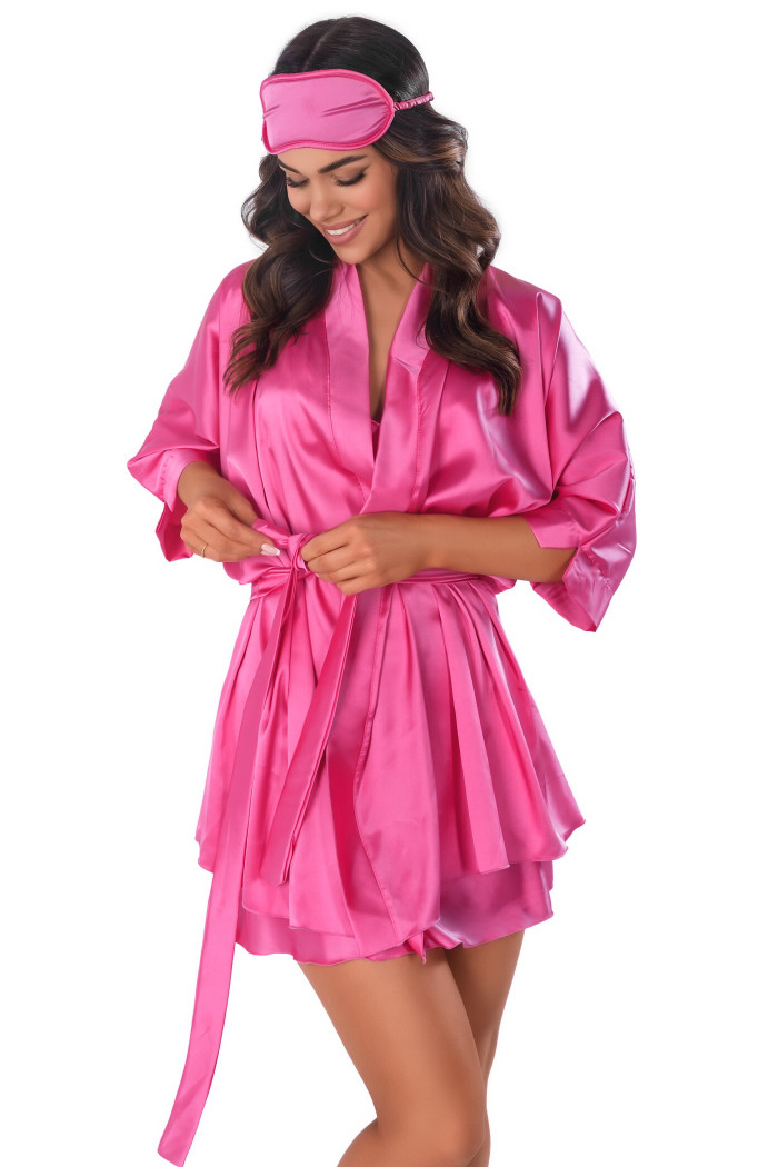 Халатик атласный короткий Anais Magenta short robe