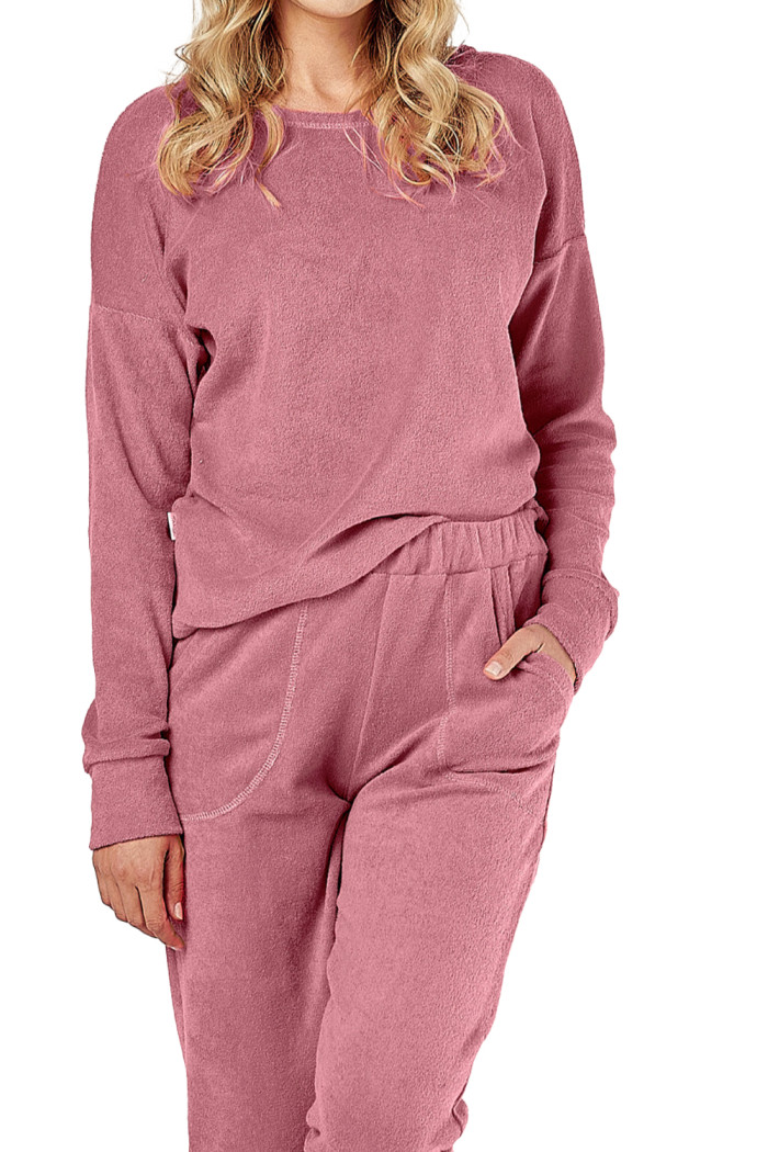 Пижама женская махровая хлопковая с брюками Taro 3026 Davina