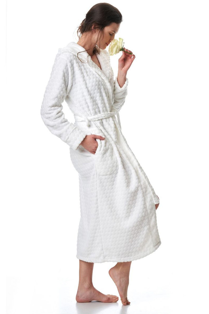 Теплый женский халат с капюшоном Key LGL 179 B23