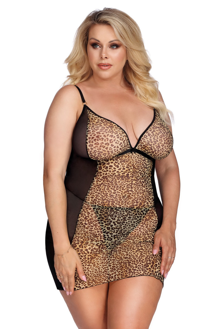 Комбінація великого розміру з лео принтом Anais Marcianna chemise