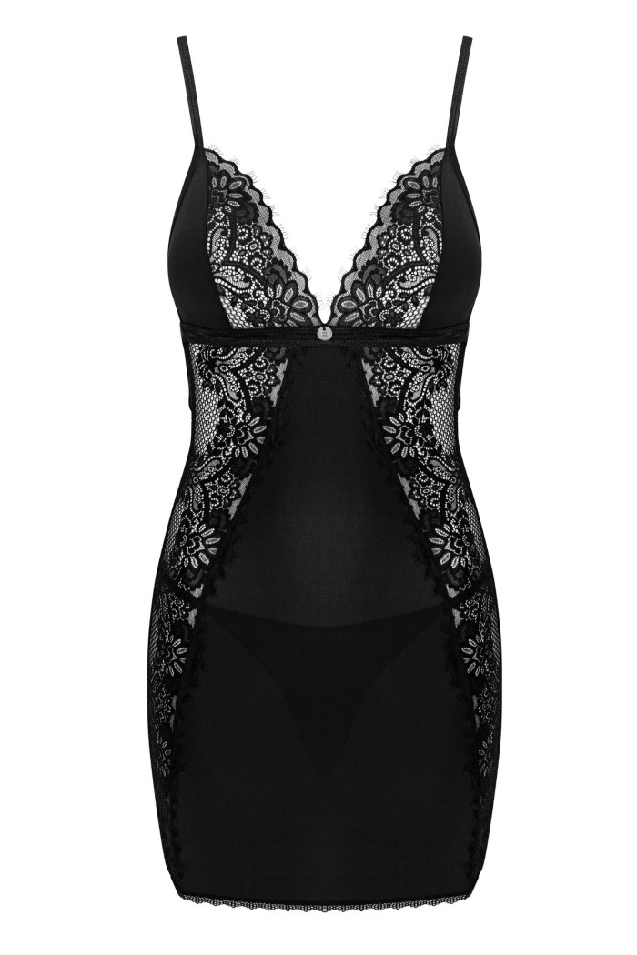 Комбинация сатиновая с трусиками Obsessive Maderris chemise