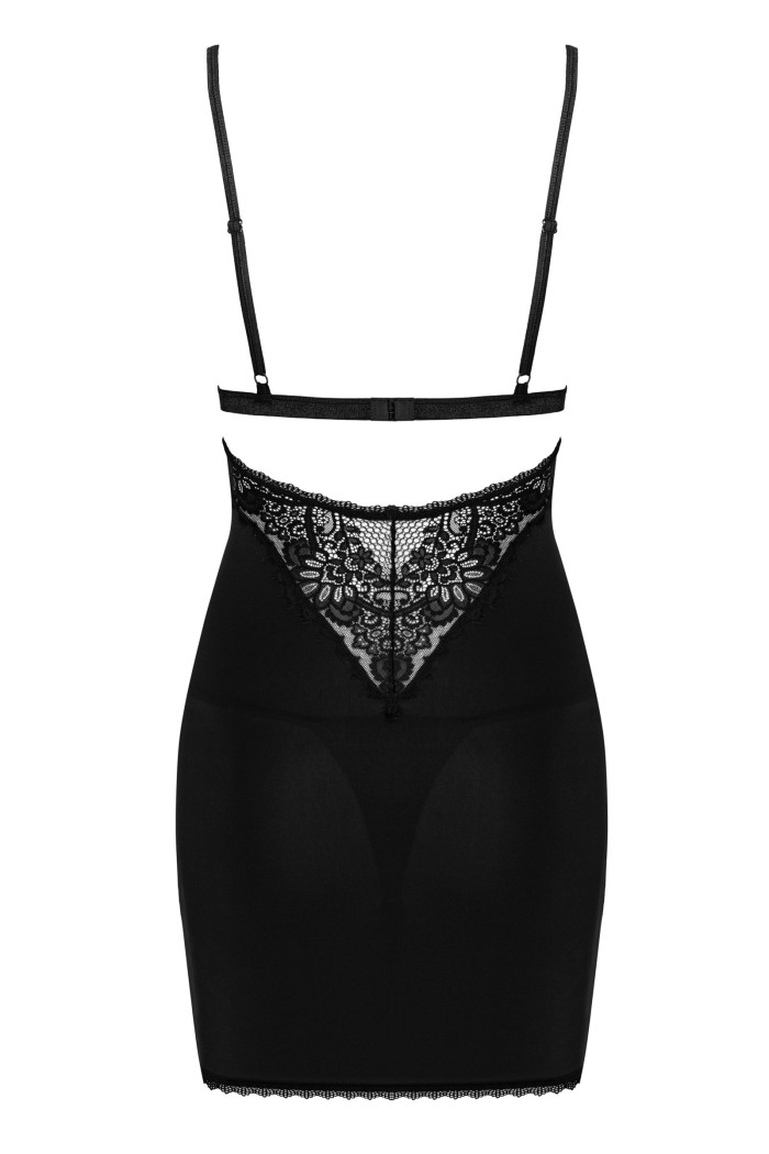 Комбинация сатиновая с трусиками Obsessive Maderris chemise