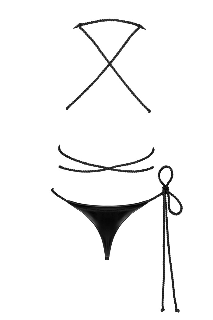 Боді із еко-шкіри з вирізом Obsessive Cordellis