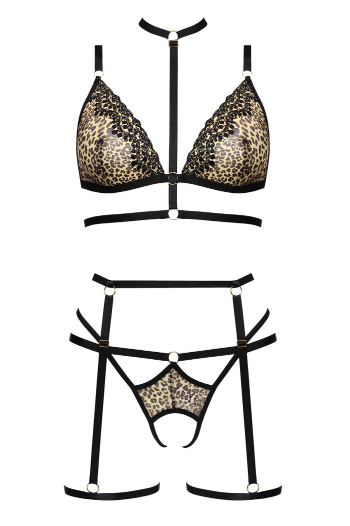 Комплект в леопардовый принт с поясом Anais Cozmo