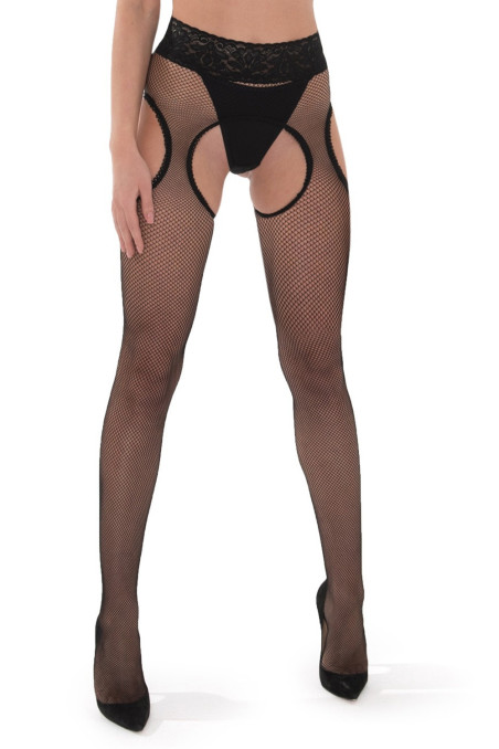 Панчохи-сітка з мереживним поясом SESTO SENSO STRIPANTY SP.03 FISHNET