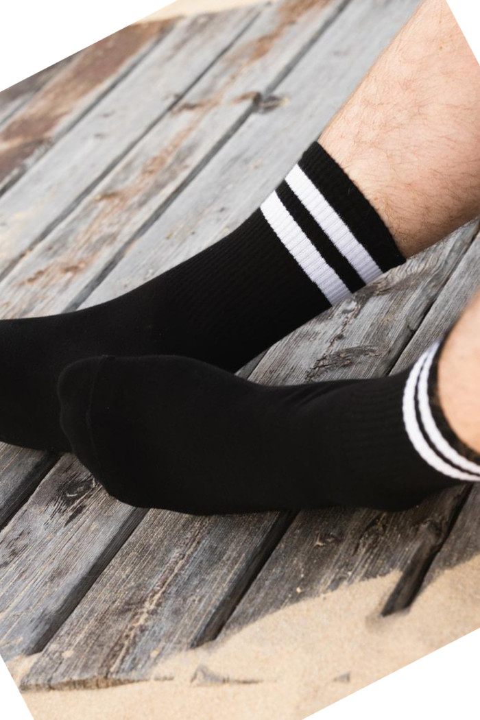 Шкарпетки чоловічі високі з полосками Steven 057 Sport