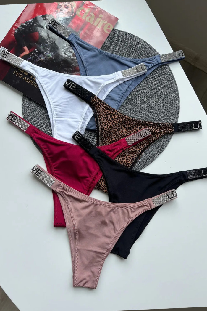 Трусики-бразилианы атласные со стразами "Love" InSecret 6379 Dyana