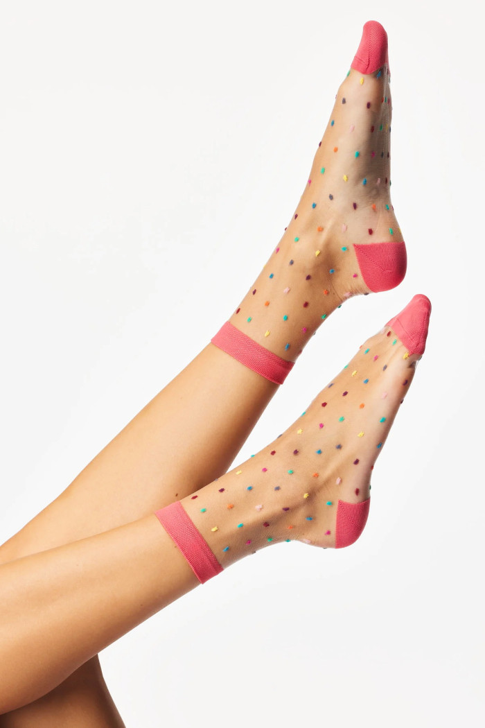 Шкарпетки прозорі в кольоровий горошок Gabriella Gigi