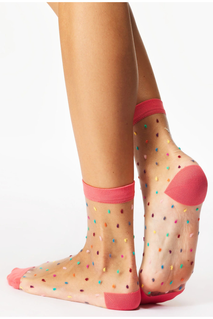 Шкарпетки прозорі в кольоровий горошок Gabriella Gigi