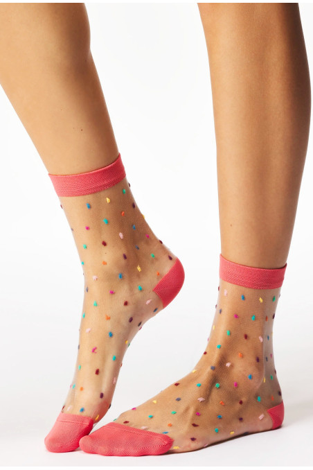 Шкарпетки прозорі в кольоровий горошок Gabriella Gigi