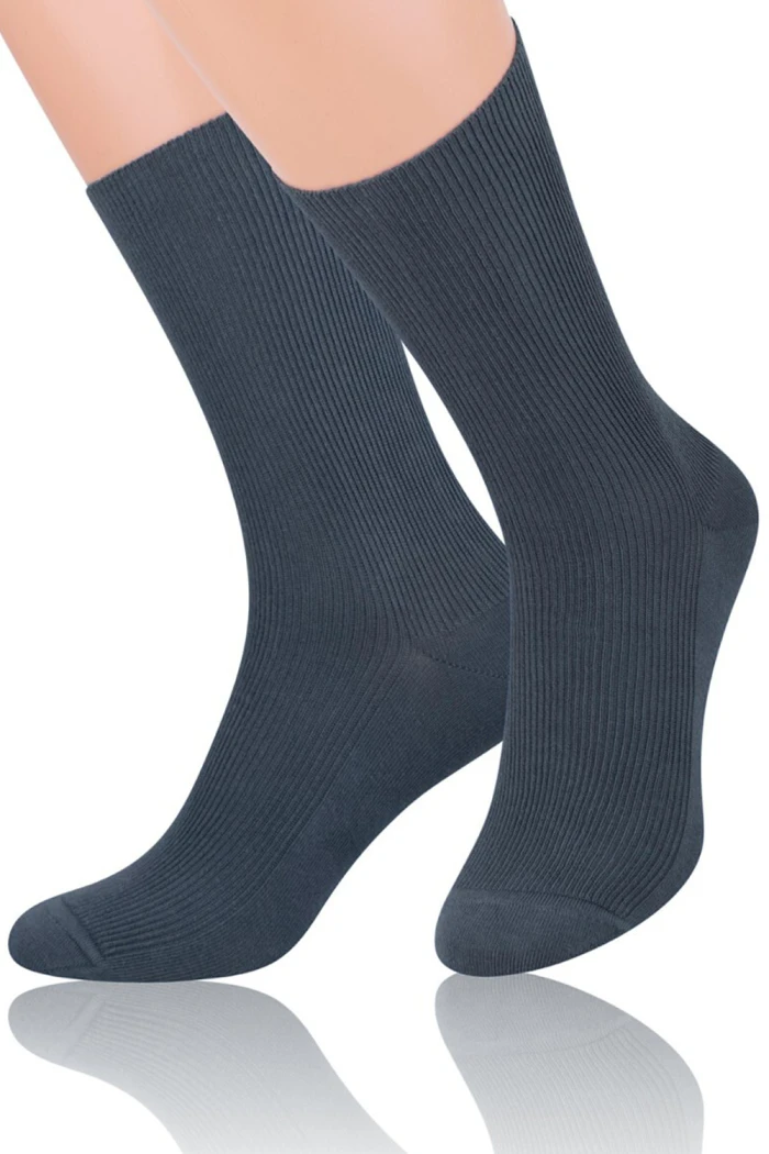 Шкарпетки бавовняні без резинки в рубчик Steven 032 SeaCell