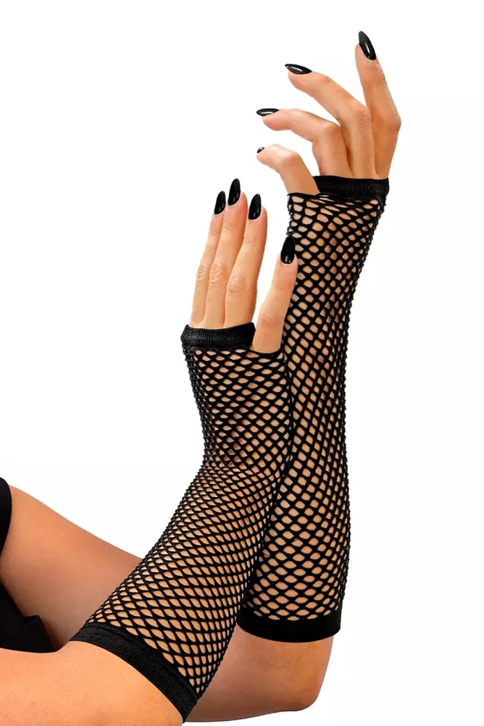 Перчатки-сетка с открытыми пальчиками InSecret Gloves Long Black