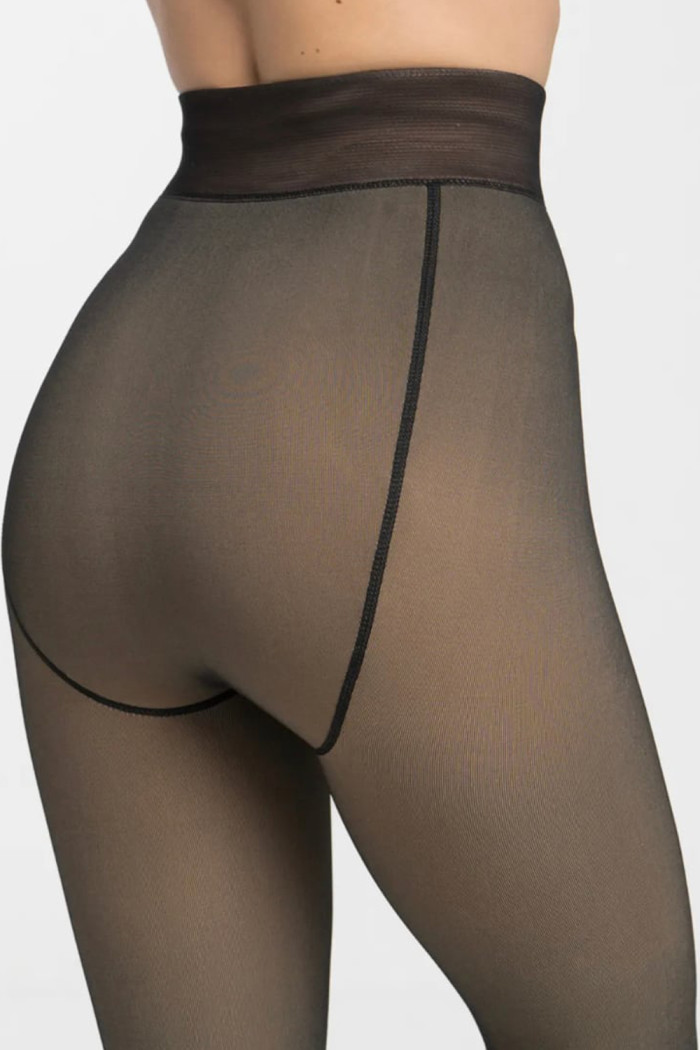 Легинсы теплые с мехом с эффектом тюля "вторая кожа" Caimax F021