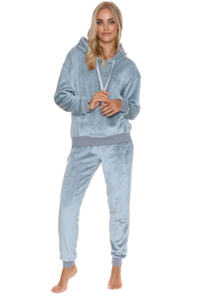 Пижама женская теплая флис велюр с капюшоном Doctor Nap 4549