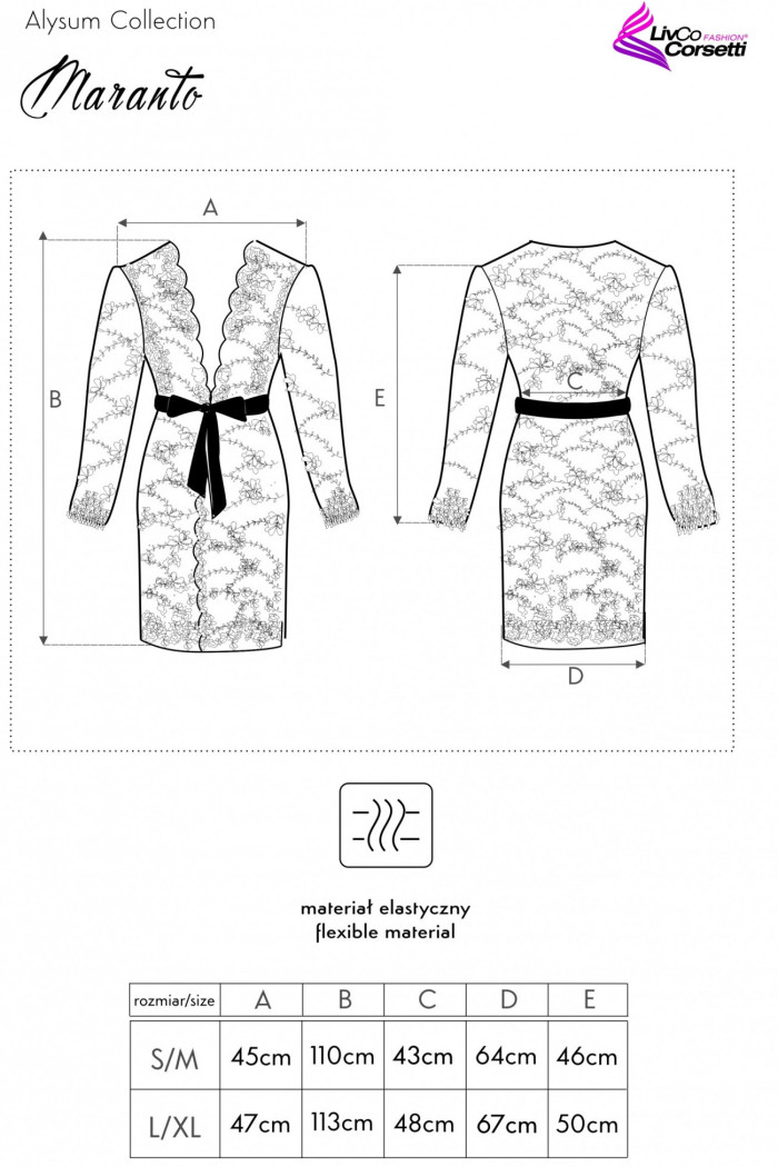 Халатик-пеньюар прозорий мереживний Livia Corsetti Mostina