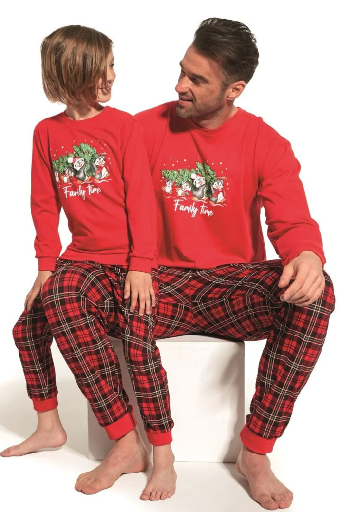 Піжама для хлопчика з новорічним принтом CORNETTE 593/137 Family Time