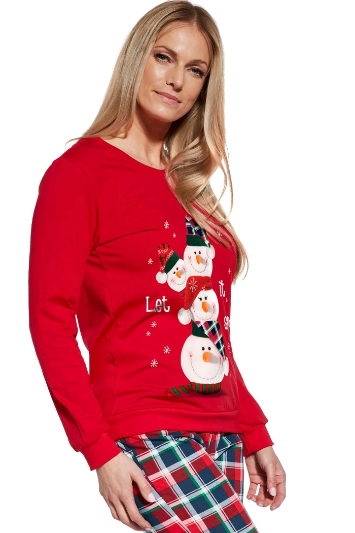 Піжама жіноча з новорічним принтом Cornette 671/348 SNOWMAN