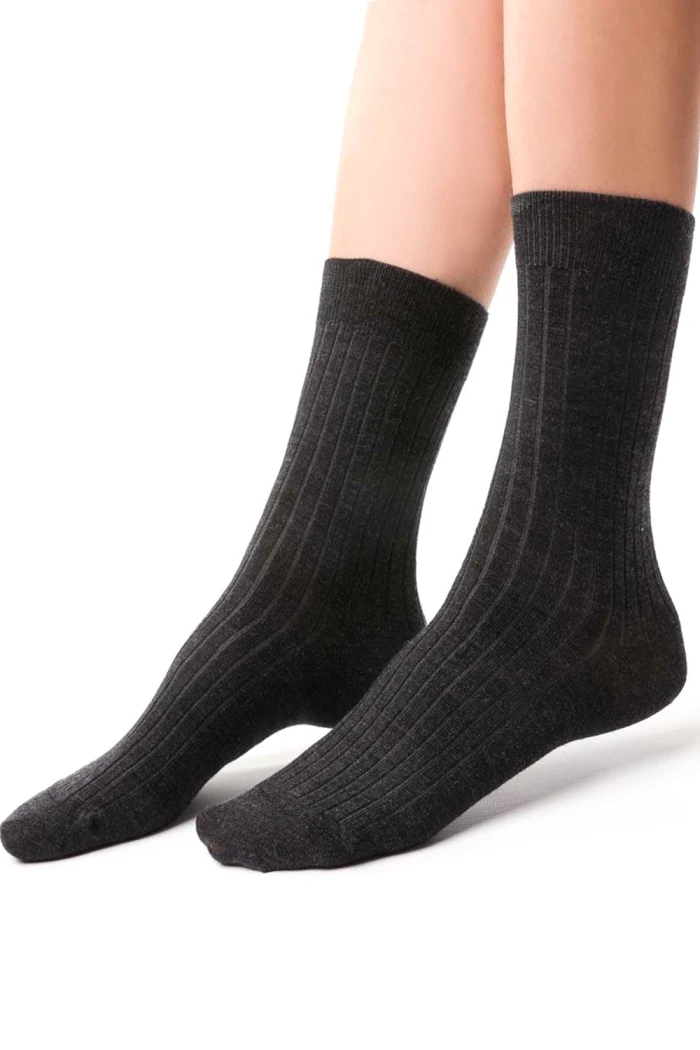 Шкарпетки в рубчик з мериносової вовни з послабненою резинкою STEVEN 130 Merino Wool