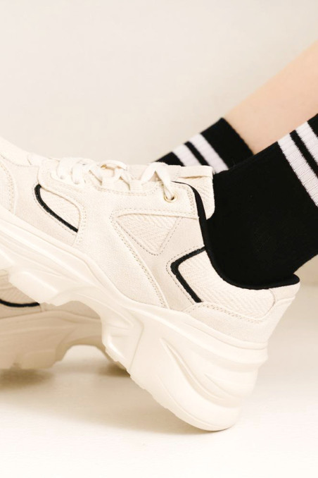 Носки женские спортивные с полосками Steven 026 Sport Black