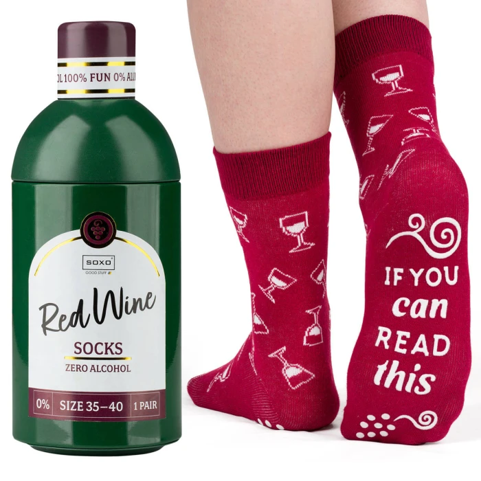 Шкарпетки в пляшці червоного вина Soxo Red Wine Good Stuff