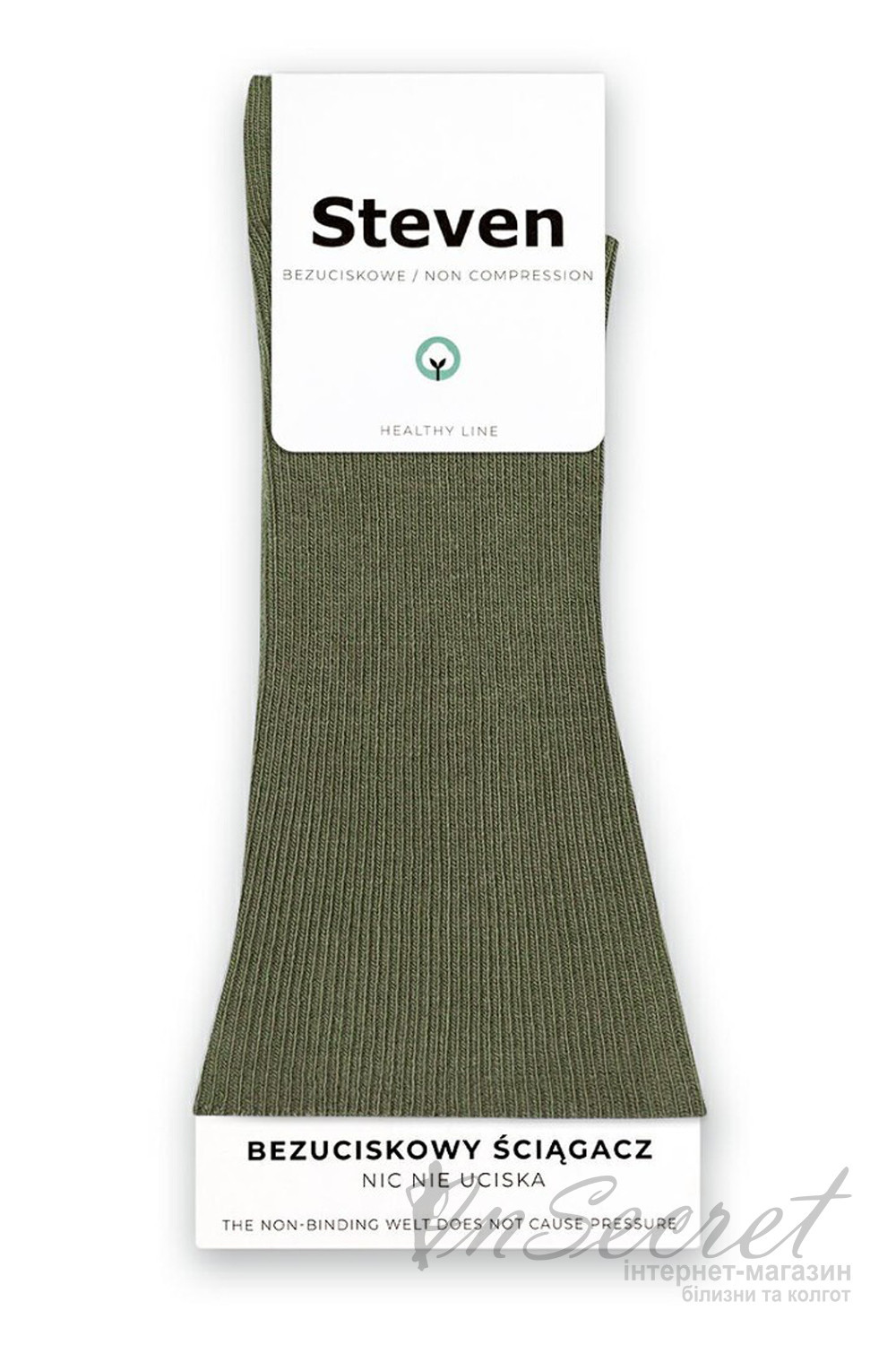 Шкарпетки бавовняні без резинки в рубчик Steven 018
