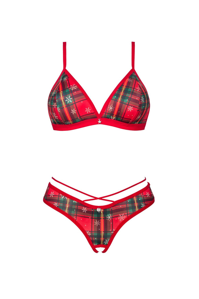 Комплект белья новогодний с доступом бикини Obsessive Ms Merrilo set