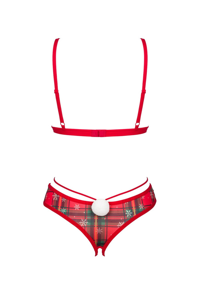 Комплект белья новогодний с доступом бикини Obsessive Ms Merrilo set