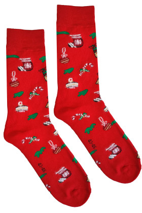 Шкарпетки чоловічі махрові з новорічним принтом Aura.Via SFV92