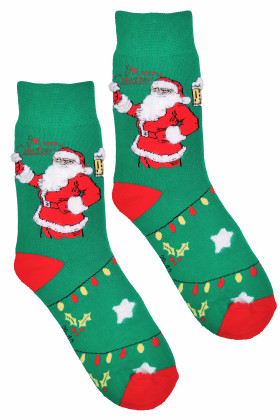 Шкарпетки чоловічі махрові з новорічним принтом Aura.Via SFV956