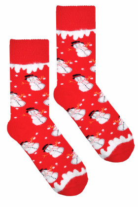Шкарпетки теплі з принтом Сніговики Aura.Via SNV1007