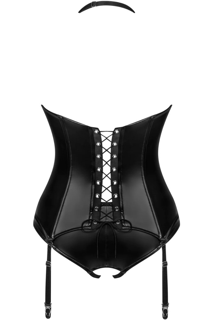 Корсет латексний з відкритими трусиками Obsessive Viranes