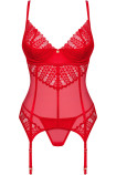 Корсет червоний з трусиками Obsessive Ingridia corset