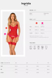 Корсет червоний з трусиками Obsessive Ingridia corset