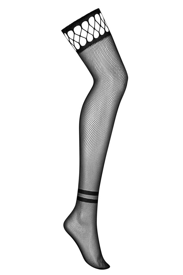 Чулки-сетка под пояс без силикона Obsessive S826