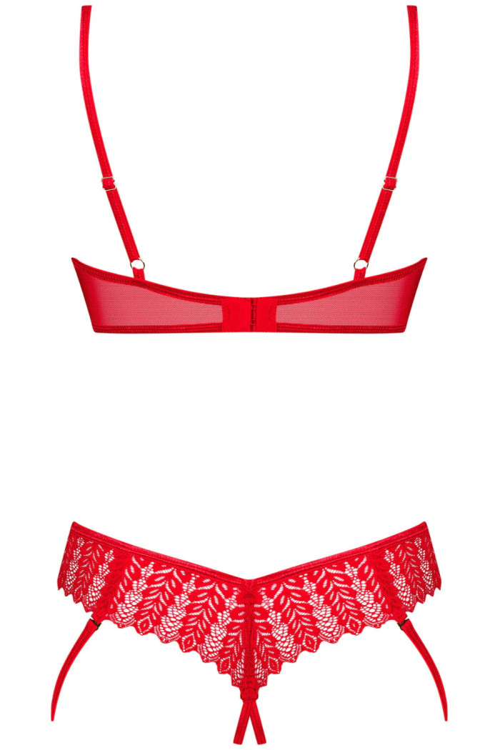 Комплект з відкритим бюстом і трусиками Obsessive Ingridia set otwarty