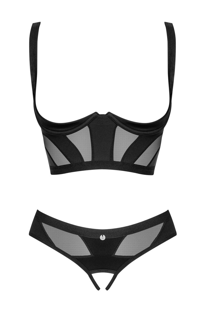 Комплект с открытым бюстом и трусиками Obsessive Chic Amoria set otwarty