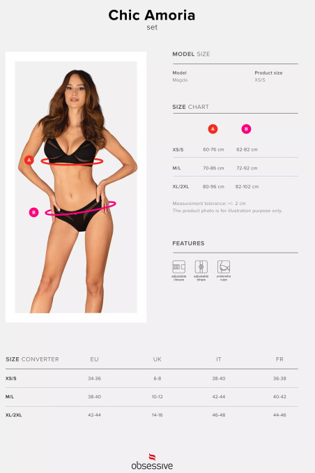 Комплект білизни Obsessive Chic Amoria set