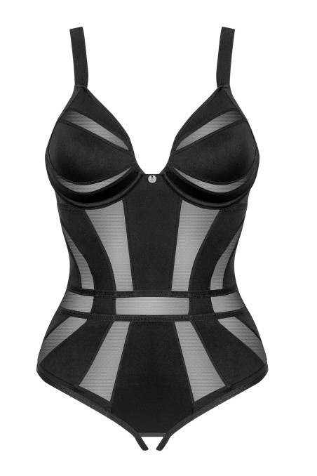 Боди гладкий без кружева с вырезом Obsessive Chic Amoria otwarte